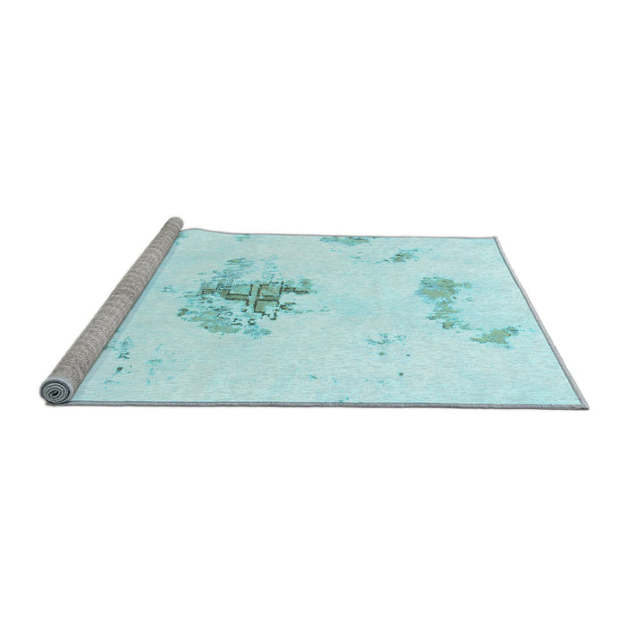 Sideview of Machine Washable Abstract Light Blue Modern Rug, wshabs1001lblu