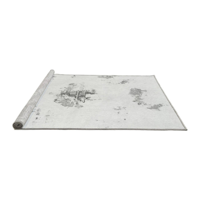 Sideview of Machine Washable Abstract Gray Modern Rug, wshabs1001gry