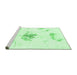 Sideview of Machine Washable Abstract Emerald Green Modern Area Rugs, wshabs1001emgrn