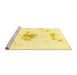 Sideview of Machine Washable Abstract Yellow Modern Rug, wshabs1001yw