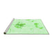 Sideview of Machine Washable Abstract Green Modern Area Rugs, wshabs1001grn