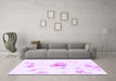 Machine Washable Abstract Purple Modern Area Rugs in a Living Room, wshabs1001pur