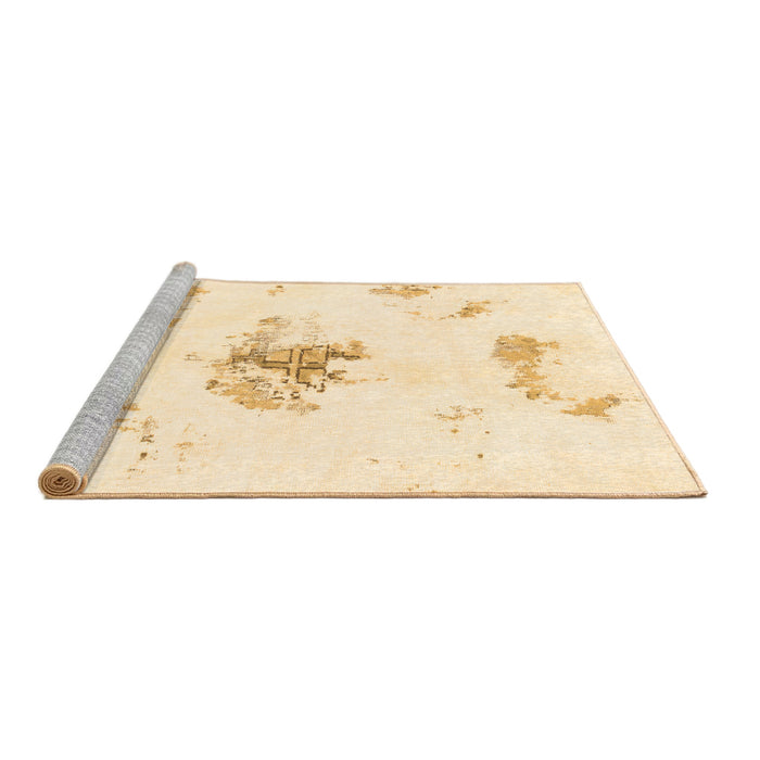 Sideview of Machine Washable Abstract Brown Modern Rug, wshabs1001brn