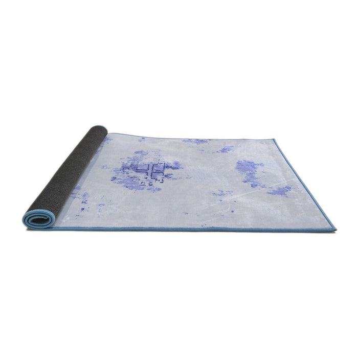 Sideview of Abstract Blue Modern Rug, abs1001blu