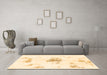 Machine Washable Abstract Brown Modern Rug in a Living Room,, wshabs1001brn