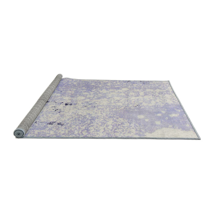 Sideview of Machine Washable Abstract Blue Rug, wshabs1002
