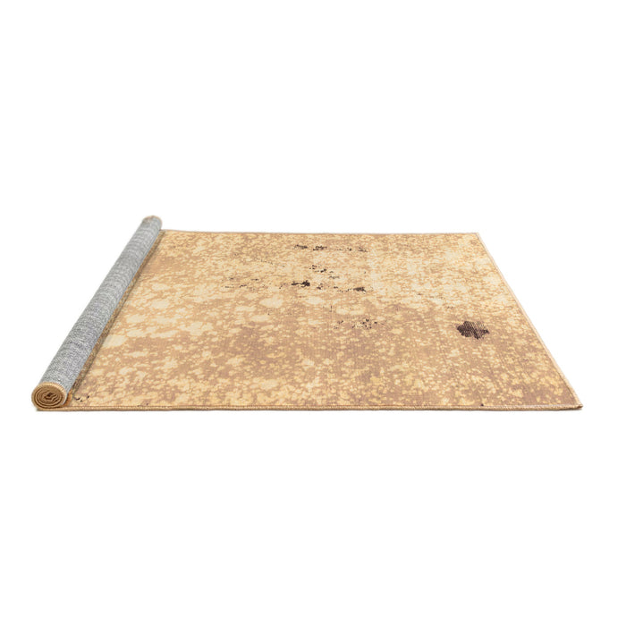 Sideview of Machine Washable Abstract Brown Modern Rug, wshabs1002brn