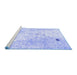 Sideview of Machine Washable Abstract Blue Modern Rug, wshabs1002blu