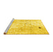 Sideview of Machine Washable Abstract Yellow Modern Rug, wshabs1002yw