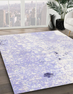 Abstract Blue Modern Rug in Family Room, abs1002
