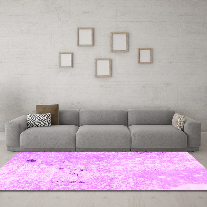 Machine Washable Abstract Pink Modern Rug in a Living Room, wshabs1002pnk