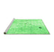 Sideview of Machine Washable Abstract Green Modern Area Rugs, wshabs1002grn