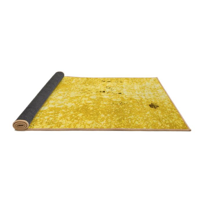 Sideview of Abstract Yellow Modern Rug, abs1002yw