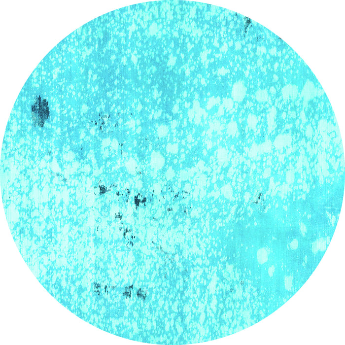 Round Abstract Turquoise Modern Rug, abs1002turq