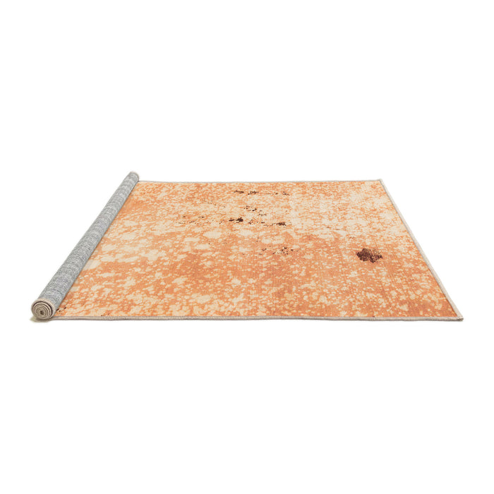 Sideview of Machine Washable Abstract Orange Modern Area Rugs, wshabs1002org