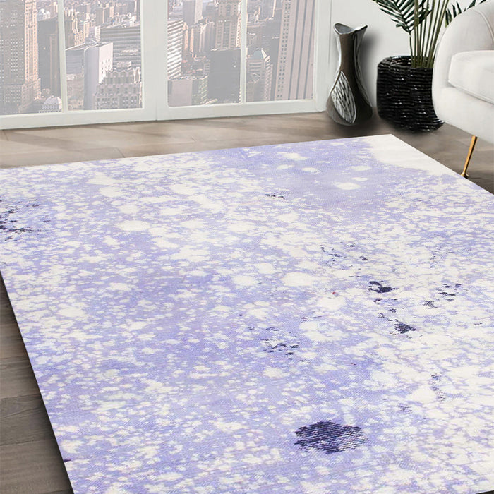 Machine Washable Abstract Blue Rug in a Family Room, wshabs1002