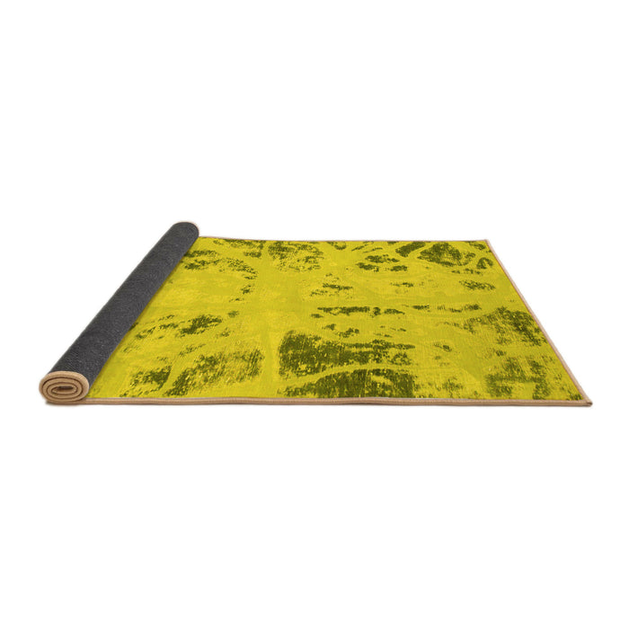 Sideview of Oriental Yellow Modern Rug, abs1003yw