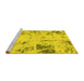 Sideview of Machine Washable Oriental Yellow Modern Rug, wshabs1003yw