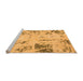 Sideview of Machine Washable Oriental Orange Modern Area Rugs, wshabs1003org