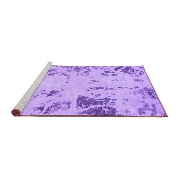 Sideview of Machine Washable Oriental Purple Modern Area Rugs, wshabs1003pur