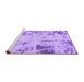 Sideview of Machine Washable Oriental Purple Modern Area Rugs, wshabs1003pur