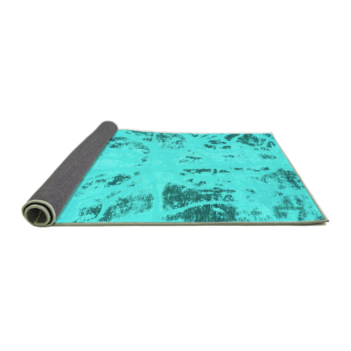 Sideview of Oriental Turquoise Modern Rug, abs1003turq