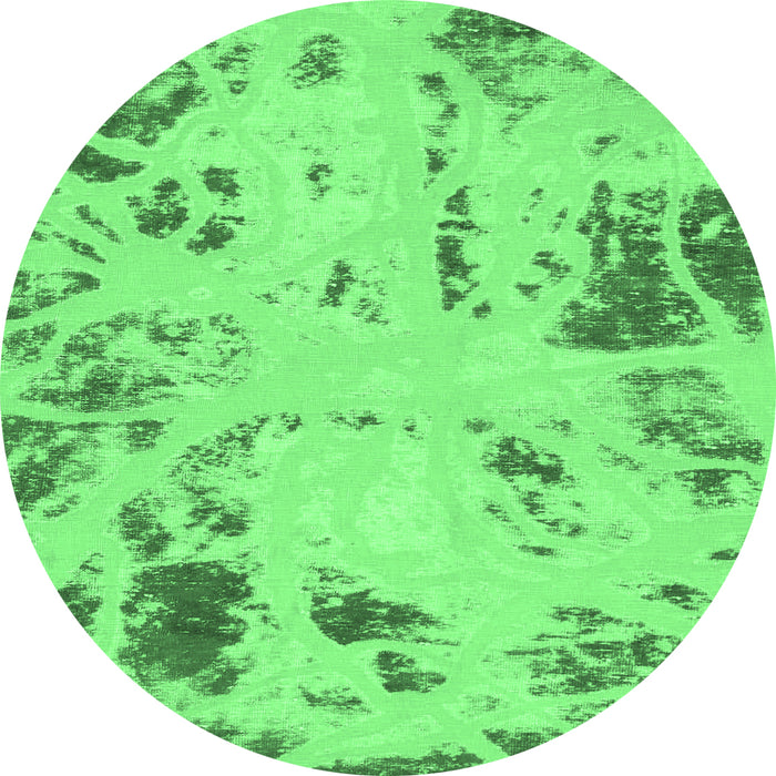 Round Oriental Emerald Green Modern Rug, abs1003emgrn