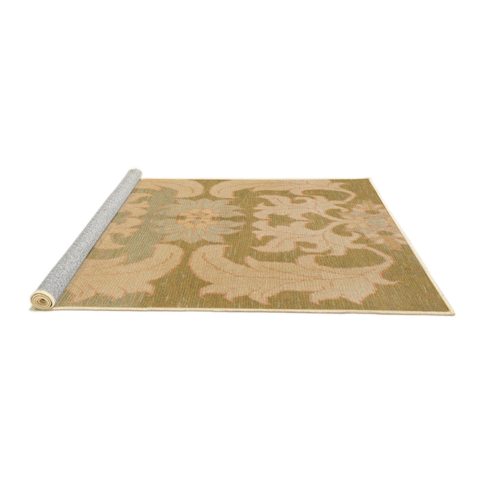 Sideview of Machine Washable Abstract Yellow Rug, wshabs1004
