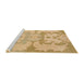 Sideview of Machine Washable Abstract Yellow Rug, wshabs1004