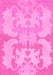 Machine Washable Oriental Pink Modern Rug, wshabs1004pnk