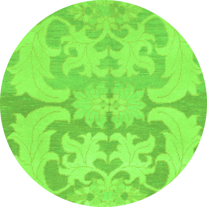 Round Oriental Green Modern Rug, abs1004grn