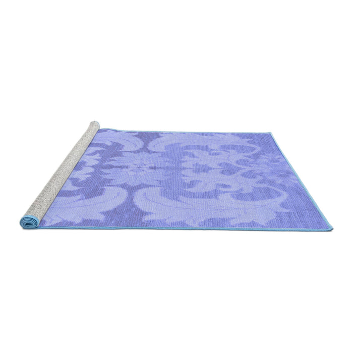 Sideview of Machine Washable Oriental Blue Modern Rug, wshabs1004blu