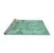 Sideview of Machine Washable Oriental Light Blue Modern Rug, wshabs1004lblu