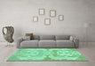 Machine Washable Oriental Turquoise Modern Area Rugs in a Living Room,, wshabs1004turq
