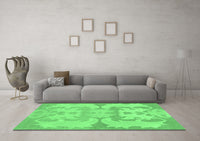 Machine Washable Oriental Emerald Green Modern Rug, wshabs1004emgrn