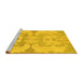 Sideview of Machine Washable Oriental Yellow Modern Rug, wshabs1004yw