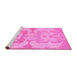 Sideview of Machine Washable Oriental Pink Modern Rug, wshabs1004pnk