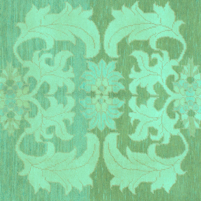 Square Machine Washable Oriental Turquoise Modern Area Rugs, wshabs1004turq