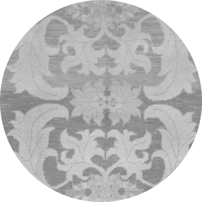 Round Machine Washable Oriental Gray Modern Rug, wshabs1004gry