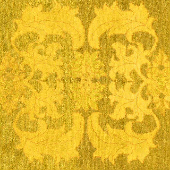 Square Machine Washable Oriental Yellow Modern Rug, wshabs1004yw