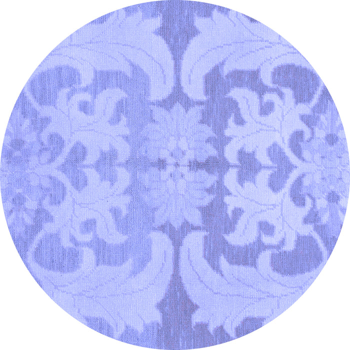 Round Oriental Blue Modern Rug, abs1004blu