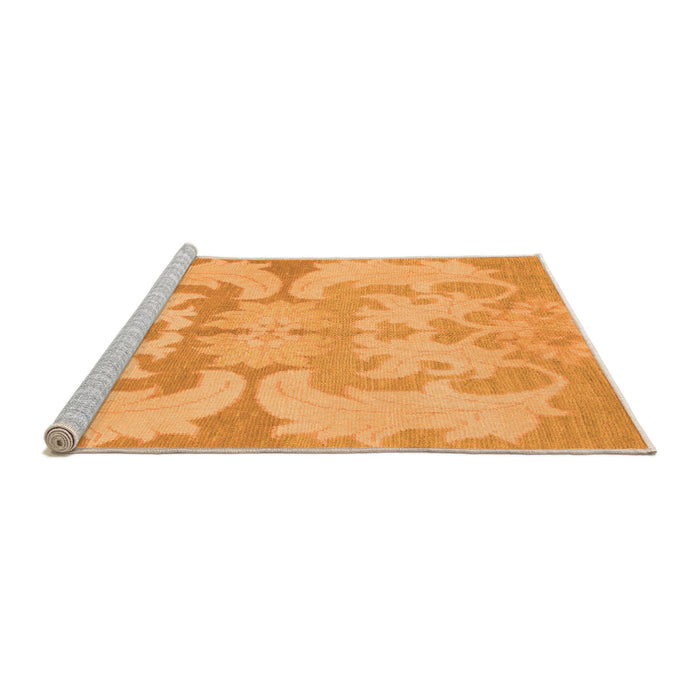 Sideview of Machine Washable Oriental Orange Modern Area Rugs, wshabs1004org