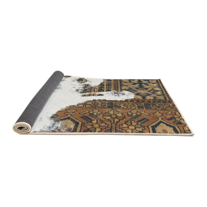 Sideview of Abstract Desert Sand Beige Oriental Rug, abs1005