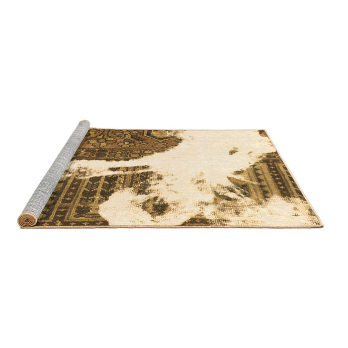Sideview of Machine Washable Oriental Brown Modern Rug, wshabs1005brn