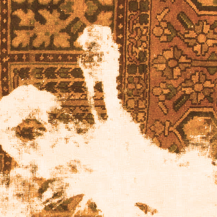 Machine Washable Oriental Orange Modern Area Rugs, wshabs1005org