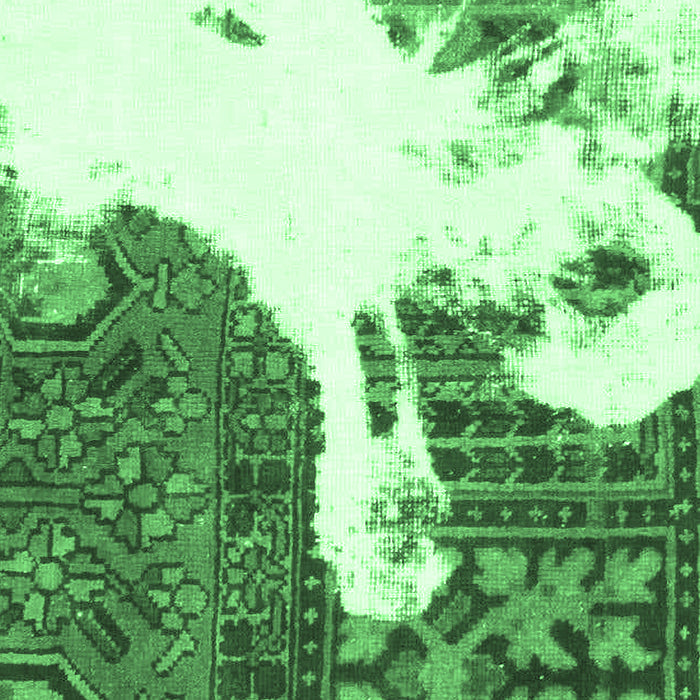 Machine Washable Oriental Emerald Green Modern Area Rugs, wshabs1005emgrn