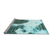 Sideview of Machine Washable Oriental Light Blue Modern Rug, wshabs1005lblu