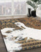 Machine Washable Abstract Desert Sand Beige Rug in a Family Room, wshabs1005