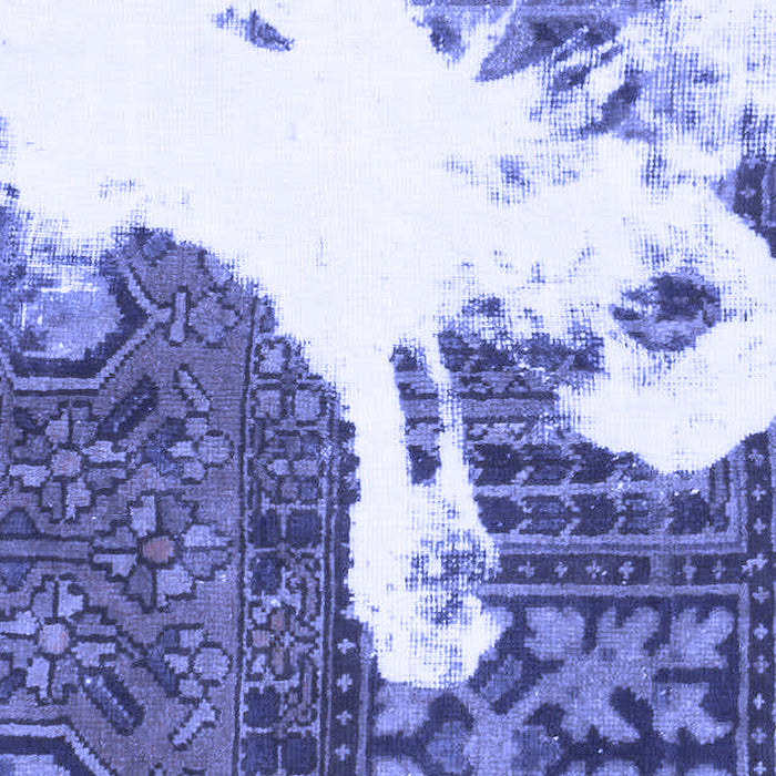 Machine Washable Oriental Blue Modern Rug, wshabs1005blu