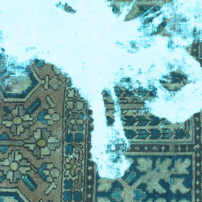 Machine Washable Oriental Light Blue Modern Rug, wshabs1005lblu